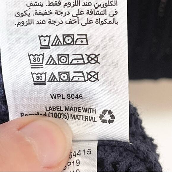 Charter Club Open-Front Cardigan Sweater Loose Knit Women’s size M Navy Blue - Picture 5 of 8